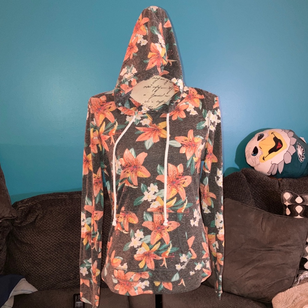 🔹4 for $30 Aeropostale Women's Tigerlily Popover Hoodie Gunmetal, Large